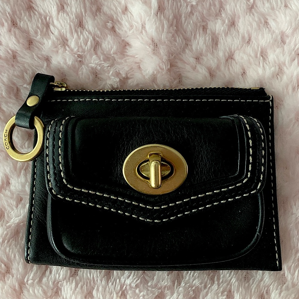 Coach Turnlock Vachetta leather coin/card wallet